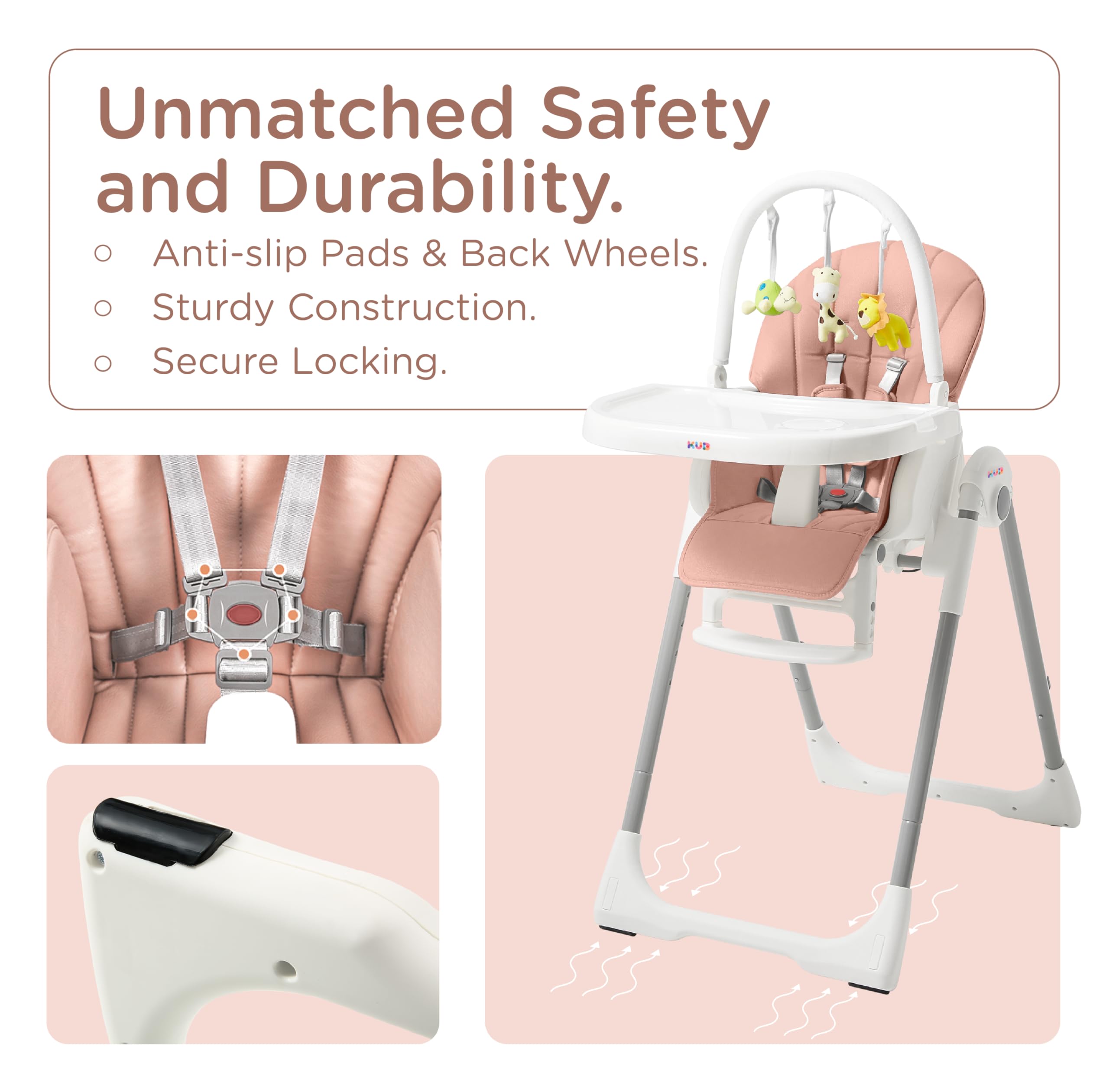 KÜB 5-point harness ensures secure seating
