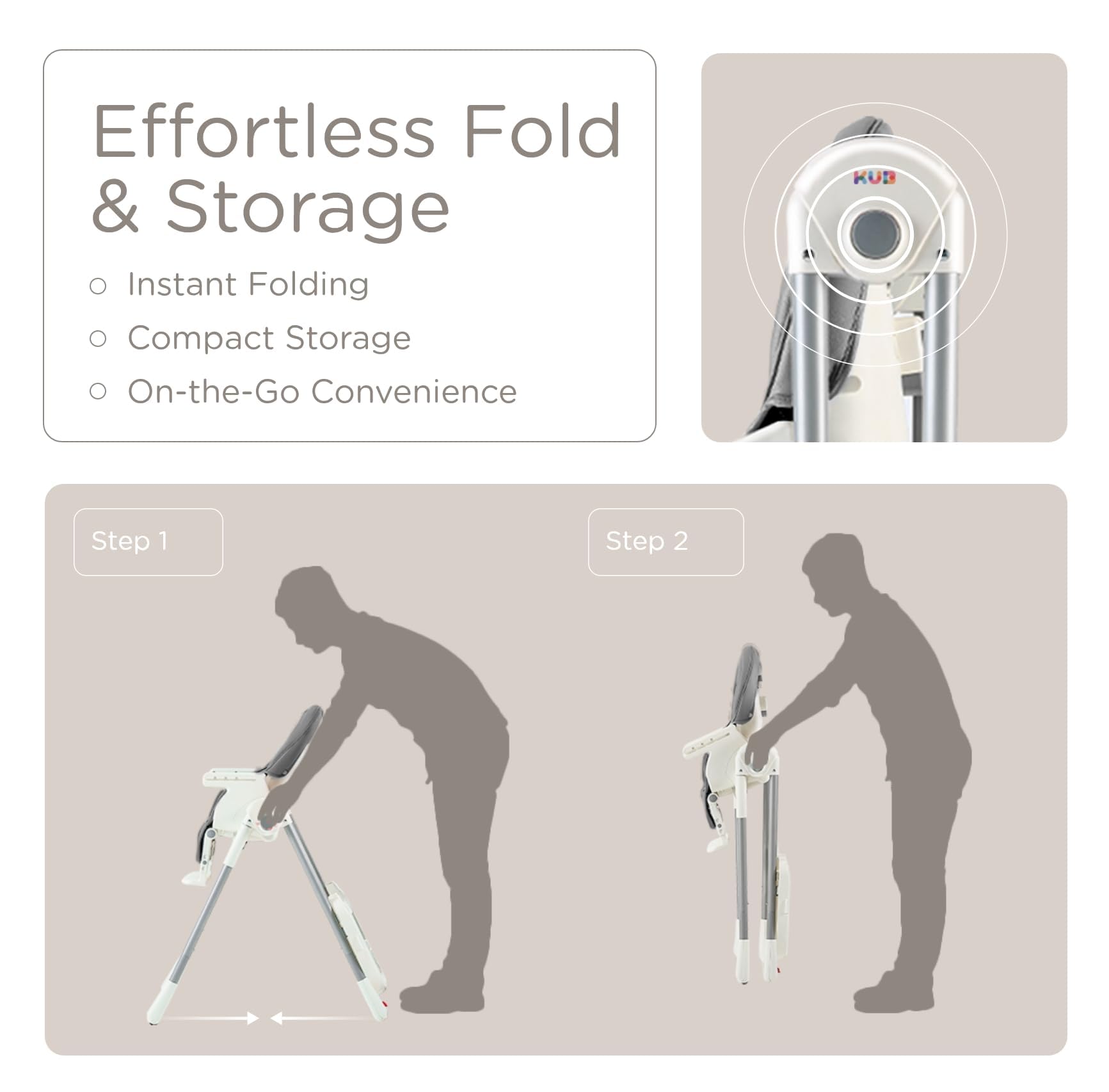 KUB 5-point harness keeps toddlers safely seated during meals.