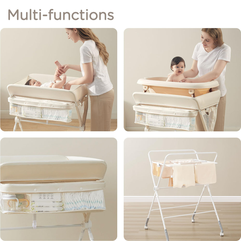 KUB sturdy X-frame construction provides secure support during diaper changes.