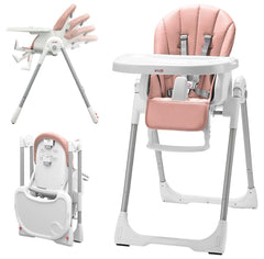 KUB foldable high chair with compact storage for small spaces.