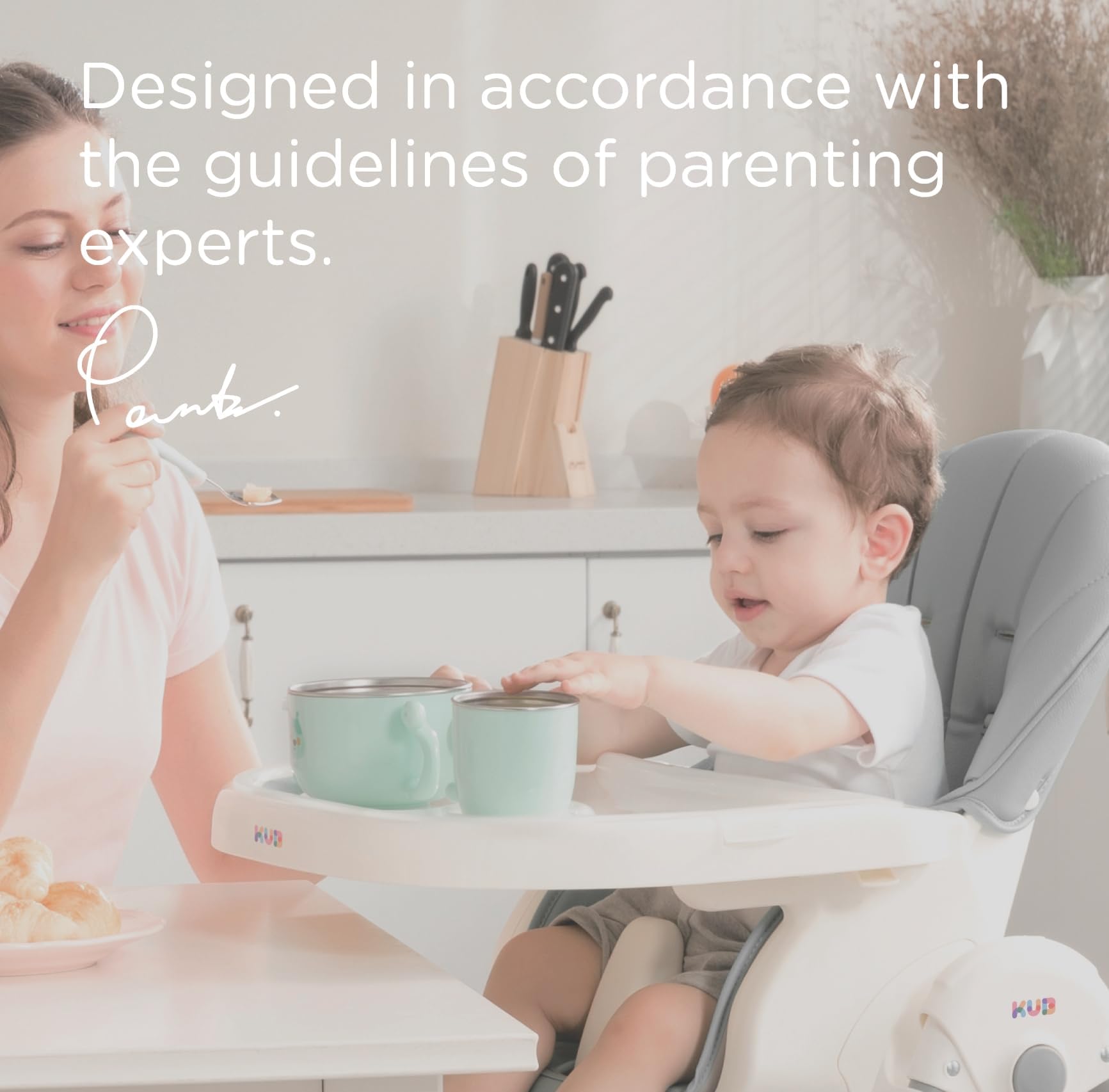 KUB grows with your child from infant to toddler during meals.