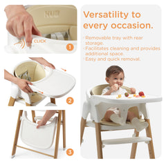 KUB high chair foldable-space-saver fits small kitchens and corners.
