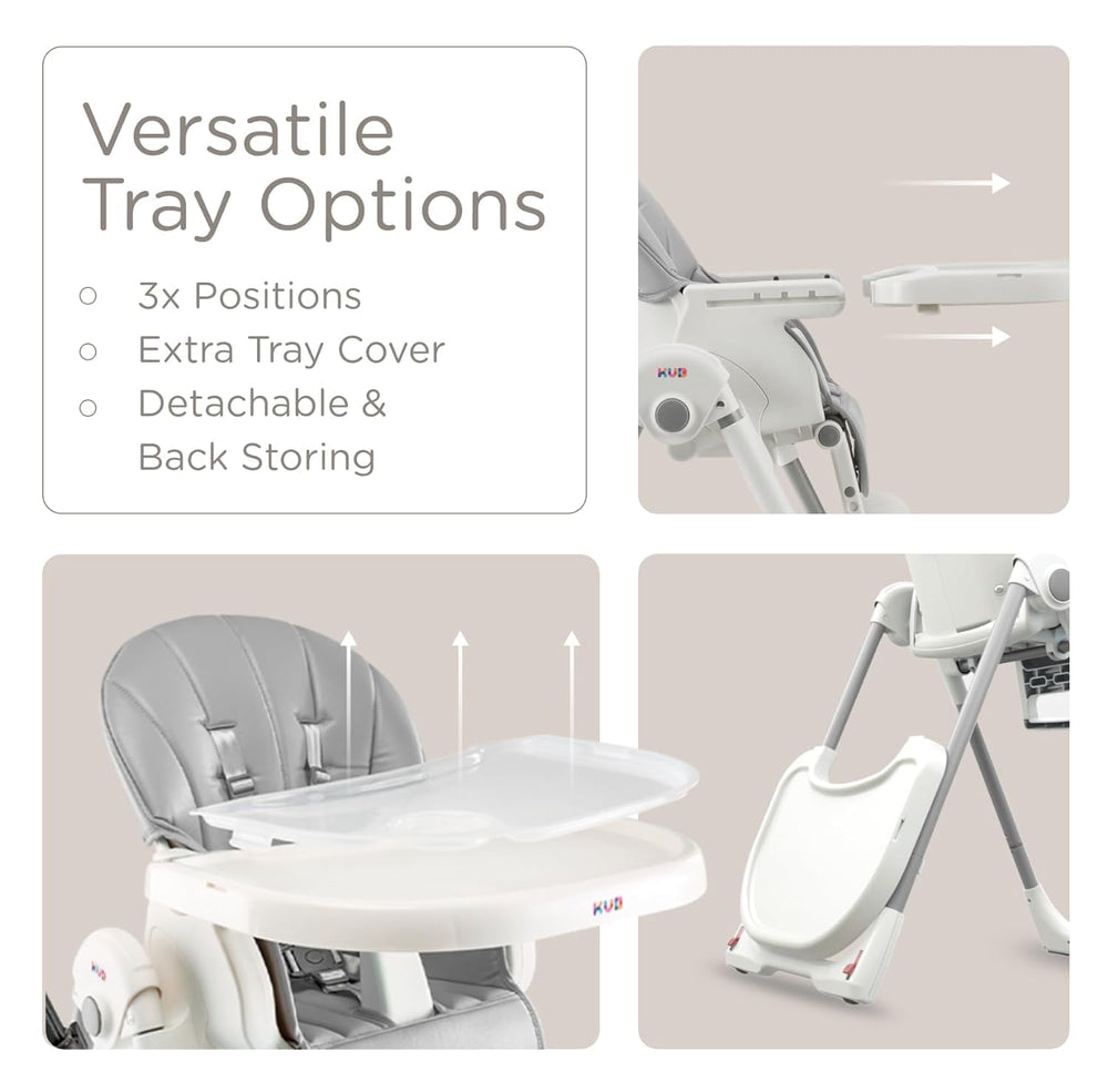 KUB chair grows with your child through adjustable seat and footrest.