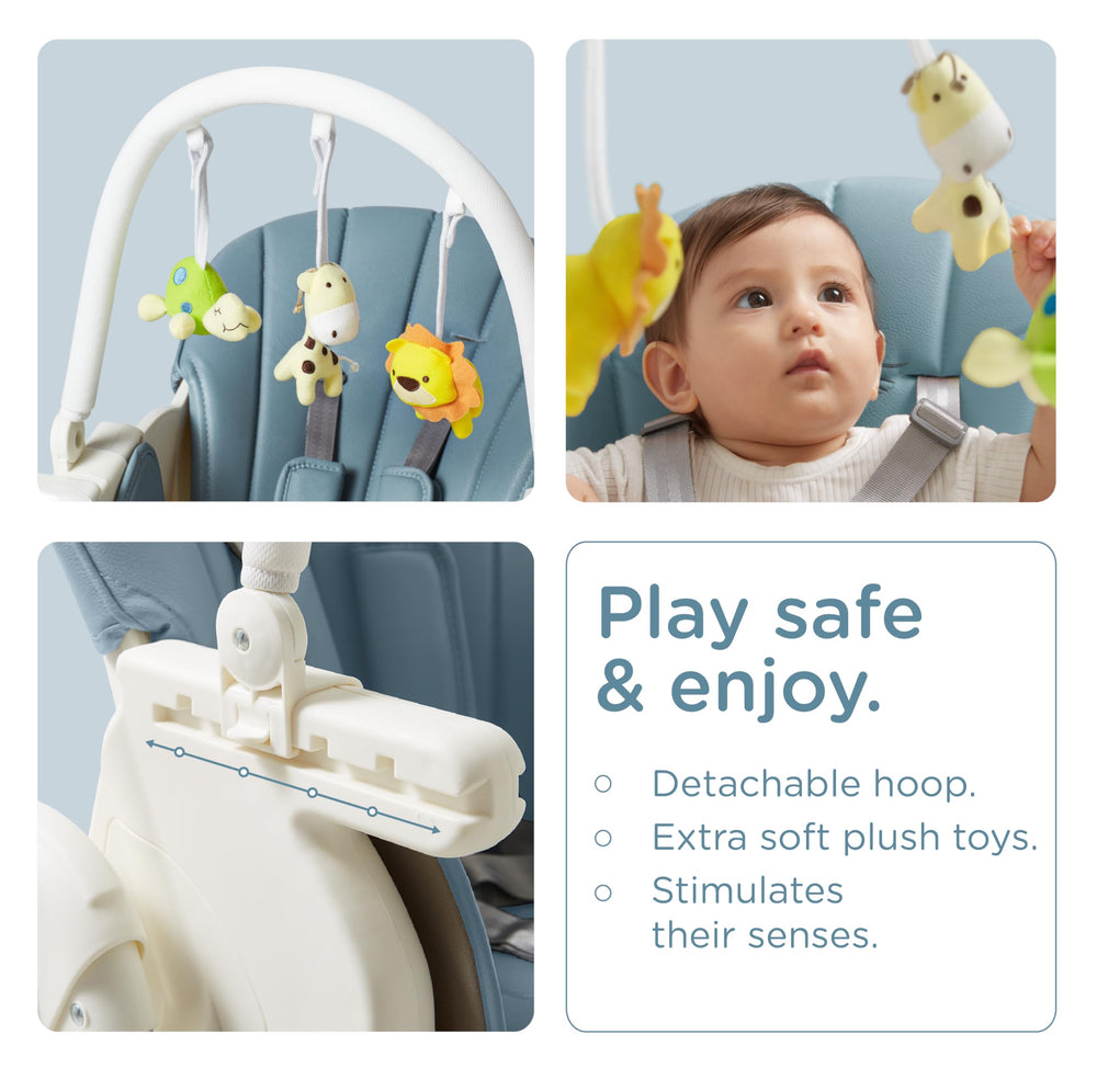 Removable BPA-free tray on the KUB chair for deep cleaning