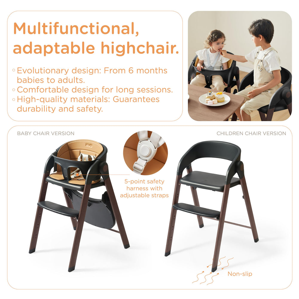 KUB high chair removable tray for easy cleaning during meals