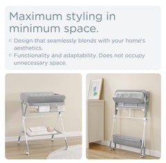 KUB unit with large shelves keeps diapers and wipes within arm’s reach