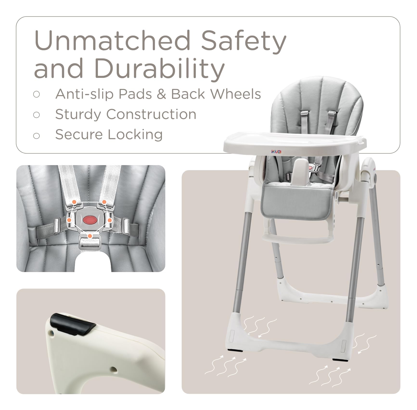 KUB removable seat enables thorough cleaning between uses.