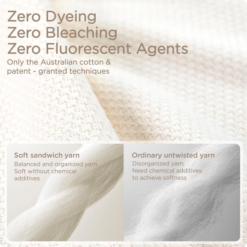 Beige KUB sleep sack highlighting breathable cotton for all-season comfort