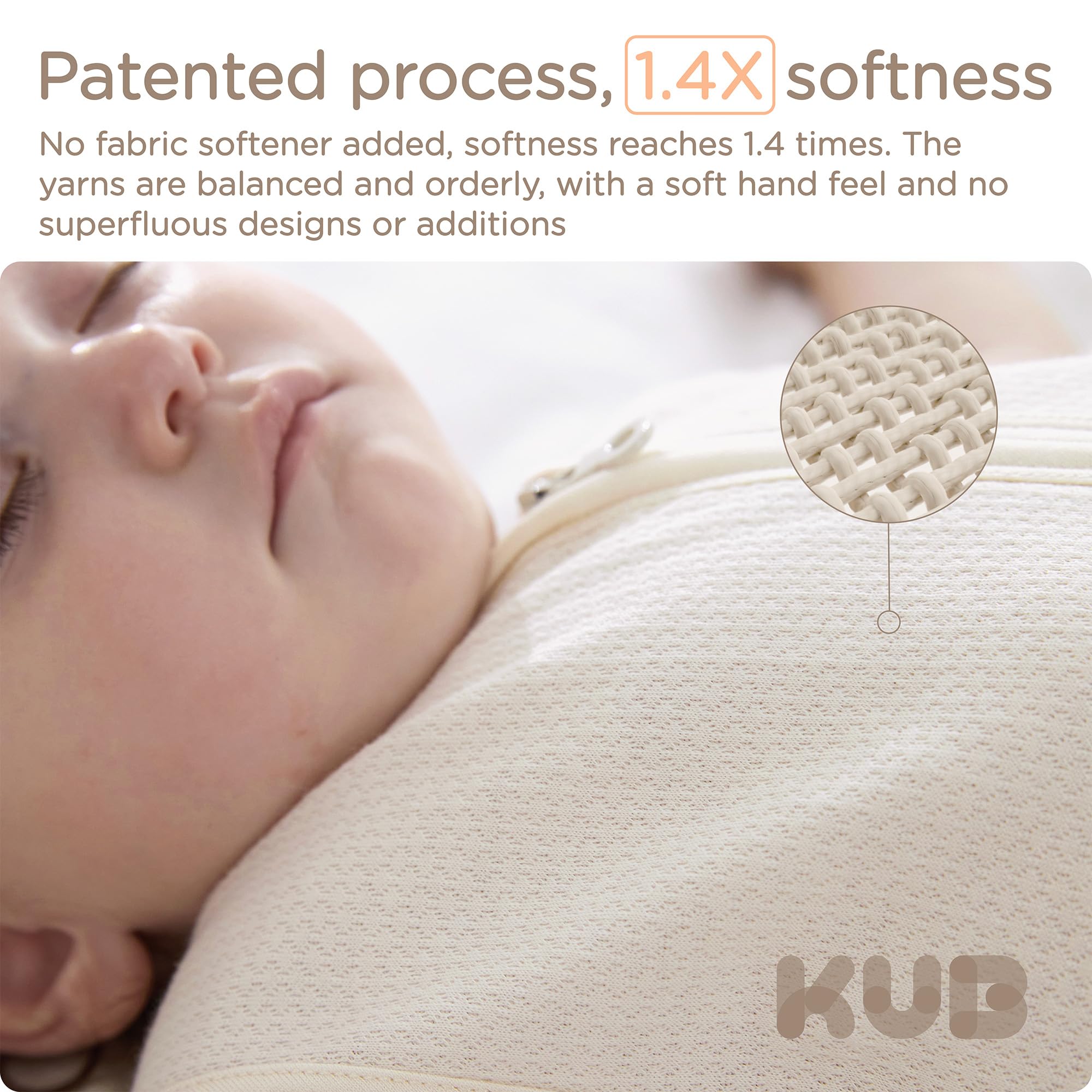 KUB baby sleep sack roomy bottom supports kicking and hip movement safely