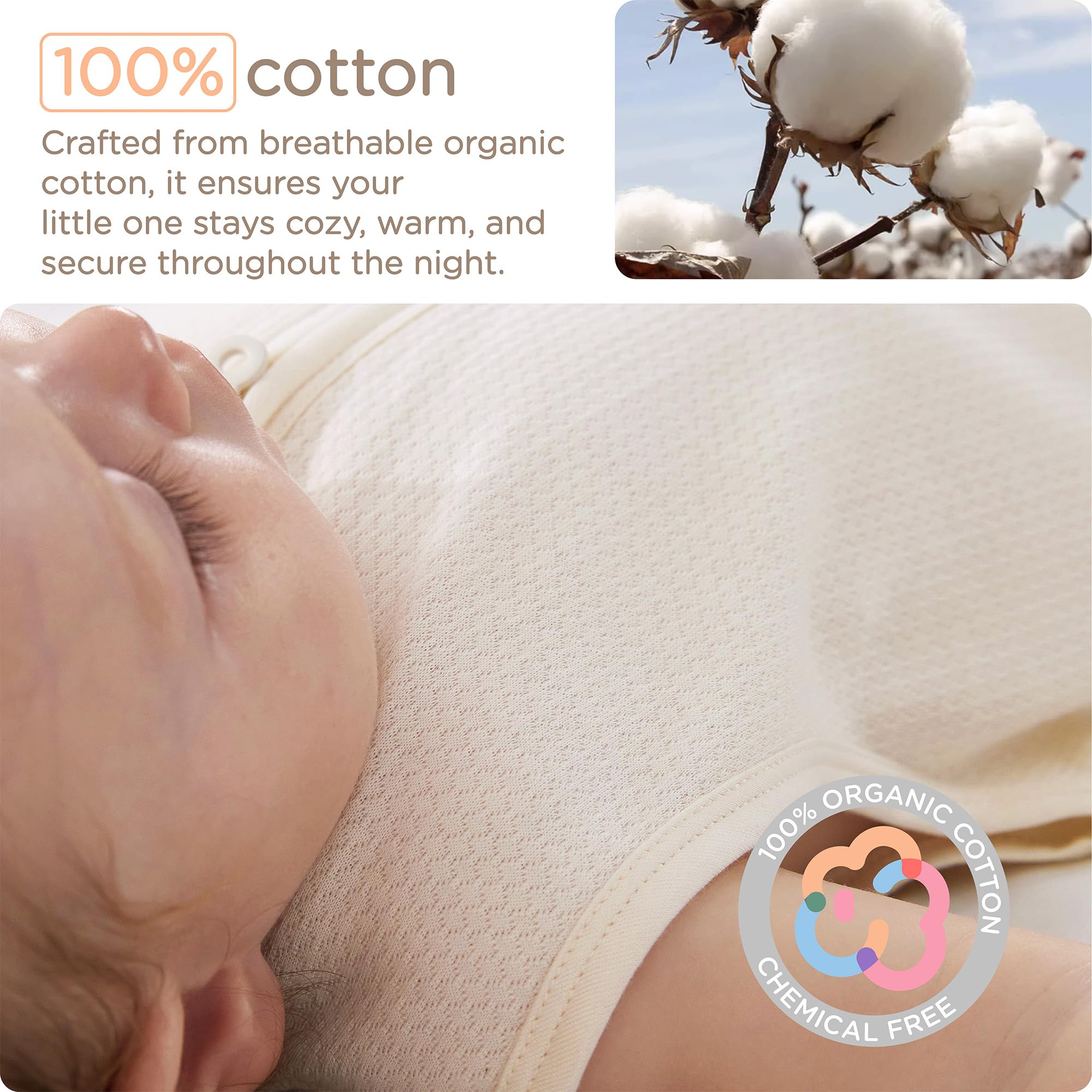 KUB sleep sack sleeveless design enabling free movement and comfortable sleep
