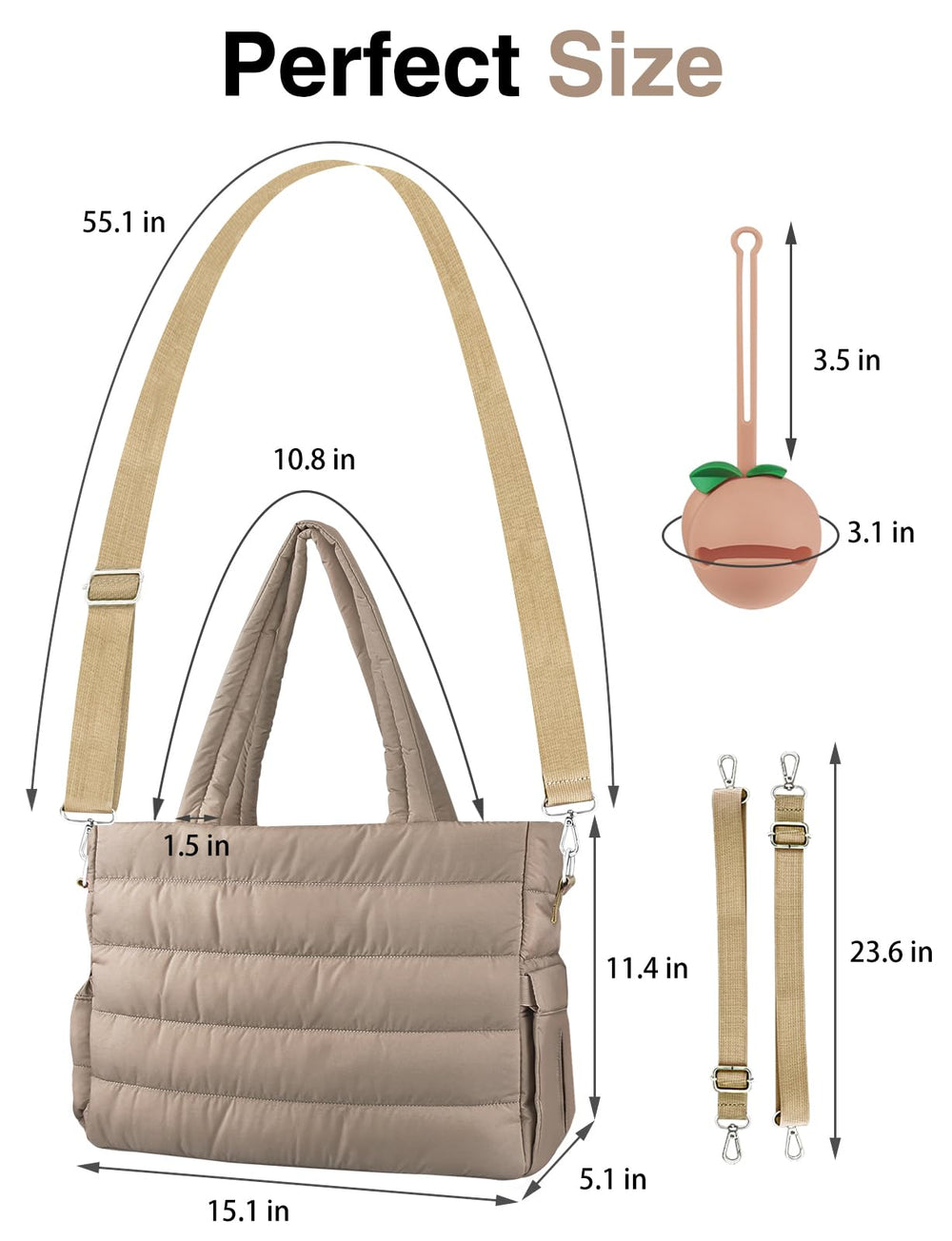 Five carrying options, including crossbody and stroller straps, for hands-free travel