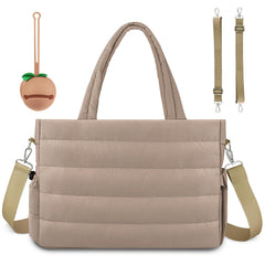 KUBYA diaper bag tote demonstrates spacious main compartment ideal for diapers and outfits