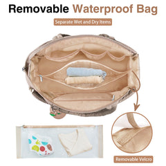 KUBYA diaper bag tote is ultra-light, easing wear on long outings