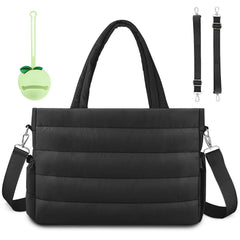 KUBYA diaper bag tote with quilted exterior for stylish, spacious storage
