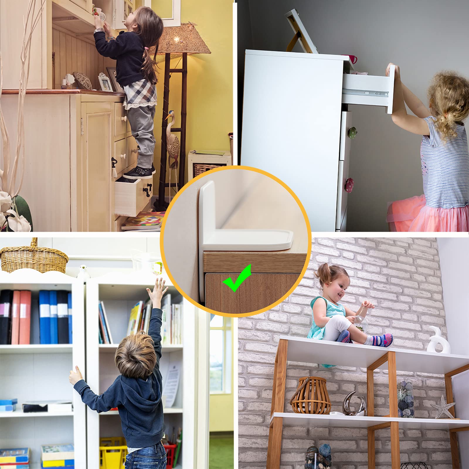 Kulusion anti-tip supports protect bookshelves and wardrobes from tip-overs at home