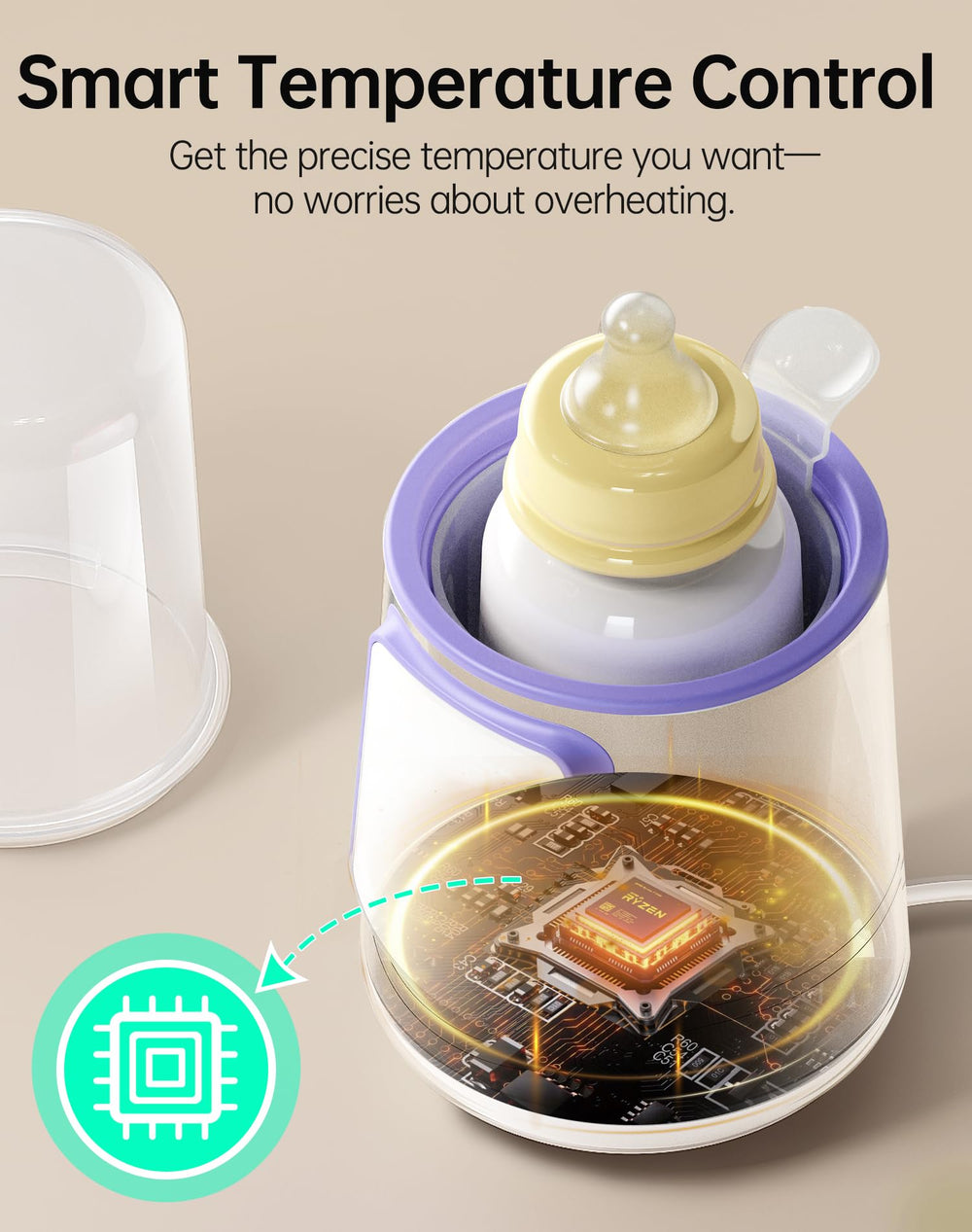 KUMIKIMI customizable temp and time panel for precise warming control.