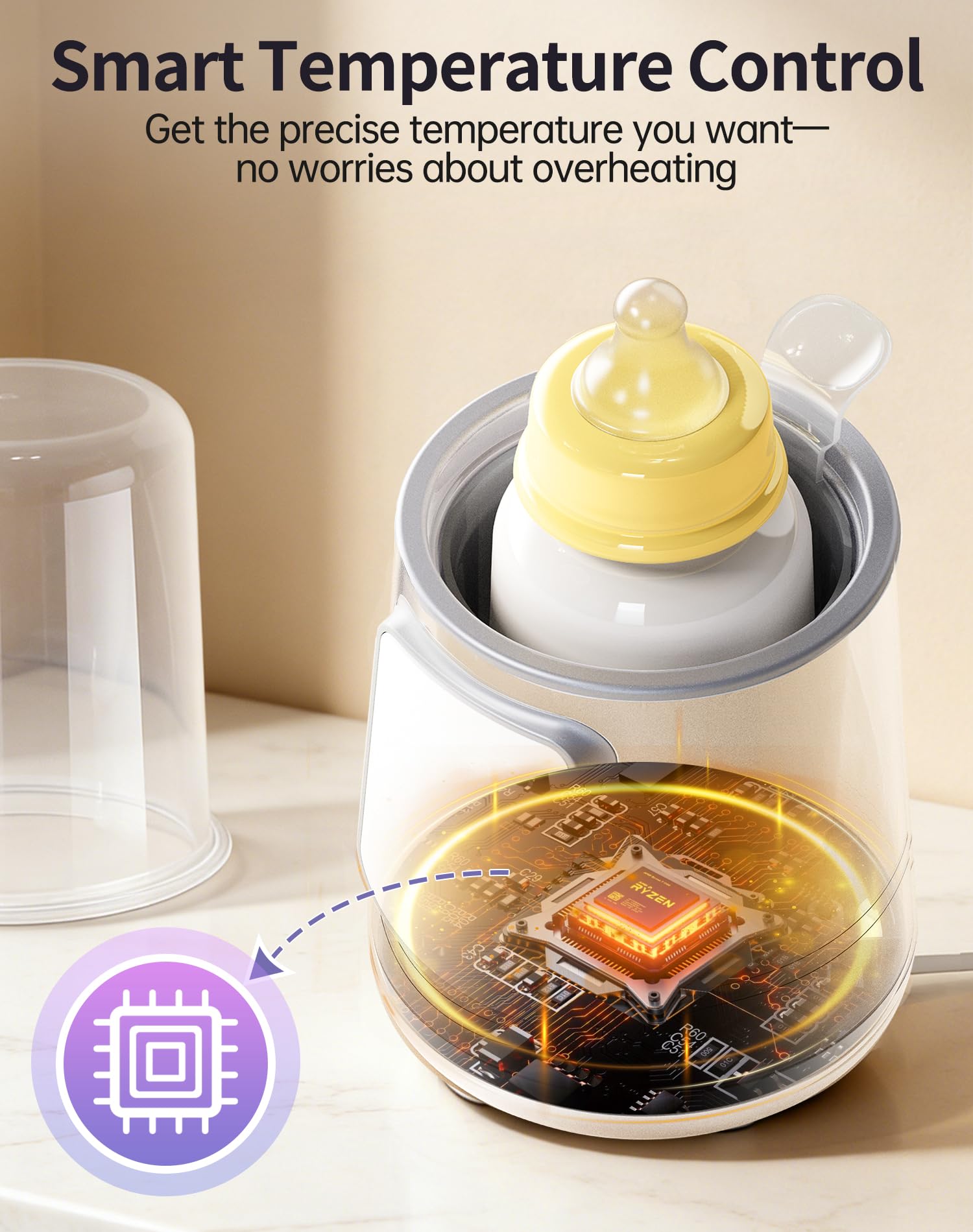 KUMIKIMI temperature control display lets you set precise temperatures.
