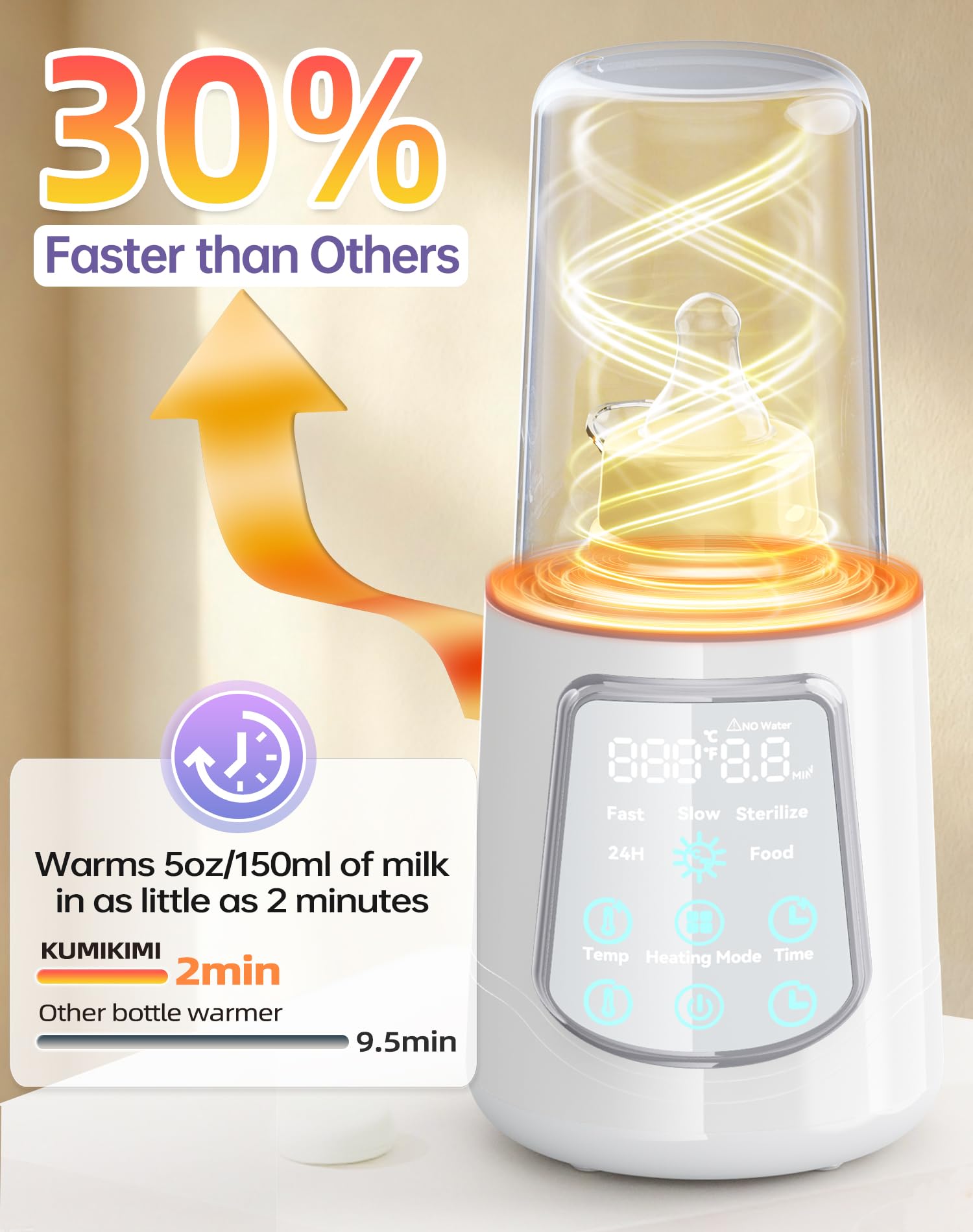KUMIKIMI water-bath heating process preserves warmth by heating water first.