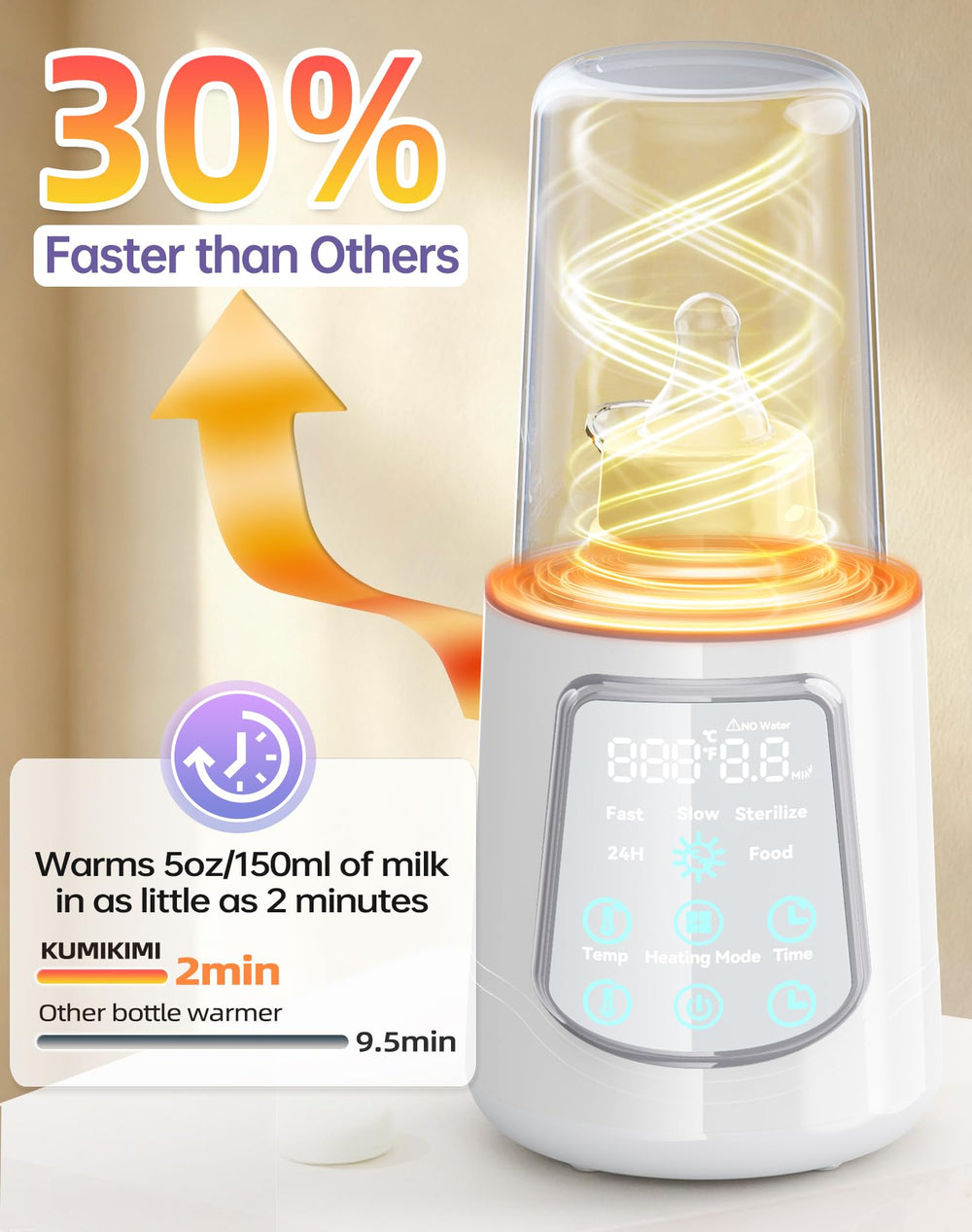 KUMIKIMI water-bath heating process preserves warmth by heating water first.