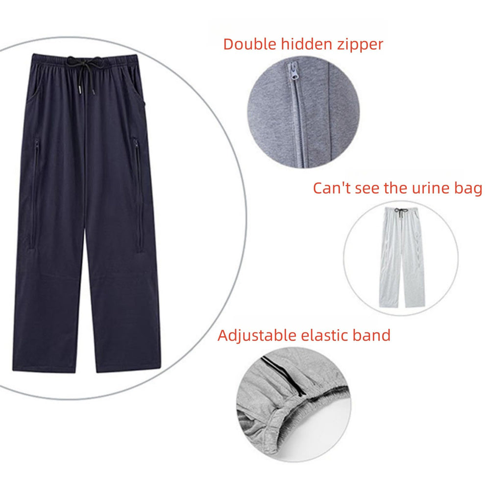 KUMUROETA Catheter Leg Bag Pants with large capacity side bags.