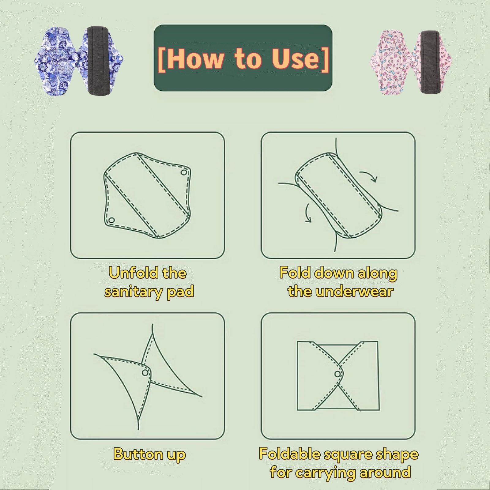 KUMUROETA pads large 23x30 cm – maximum coverage for nighttime use