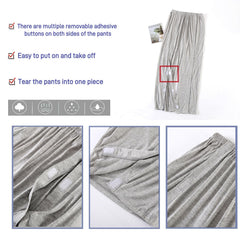 KUMUROETA tearable patches on sleeves and thighs aiding dressing