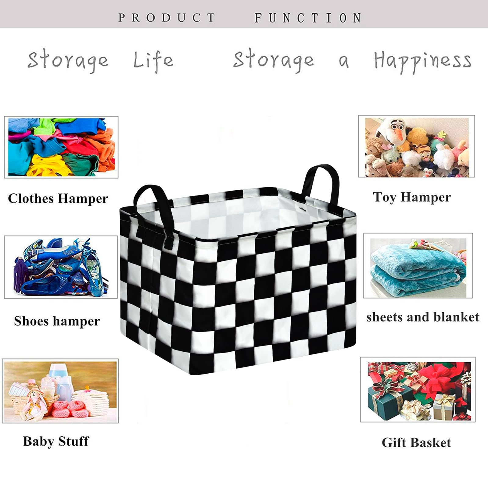 KUNRO decorative checkered basket adds style to room decor