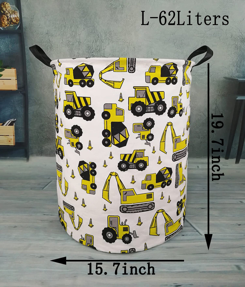 KUNRO excavator linen-cotton hamper with handles for easy transport