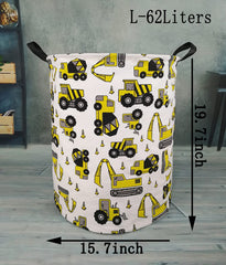 KUNRO excavator linen-cotton hamper with handles for easy transport