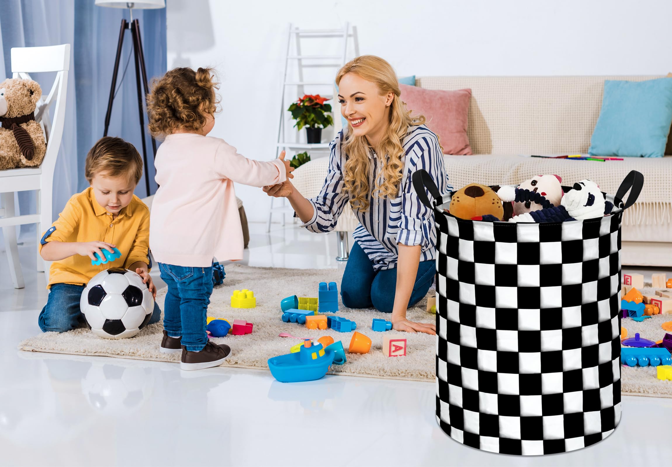 KUNRO nursery storage basket with waterproof lining for easy cleaning.