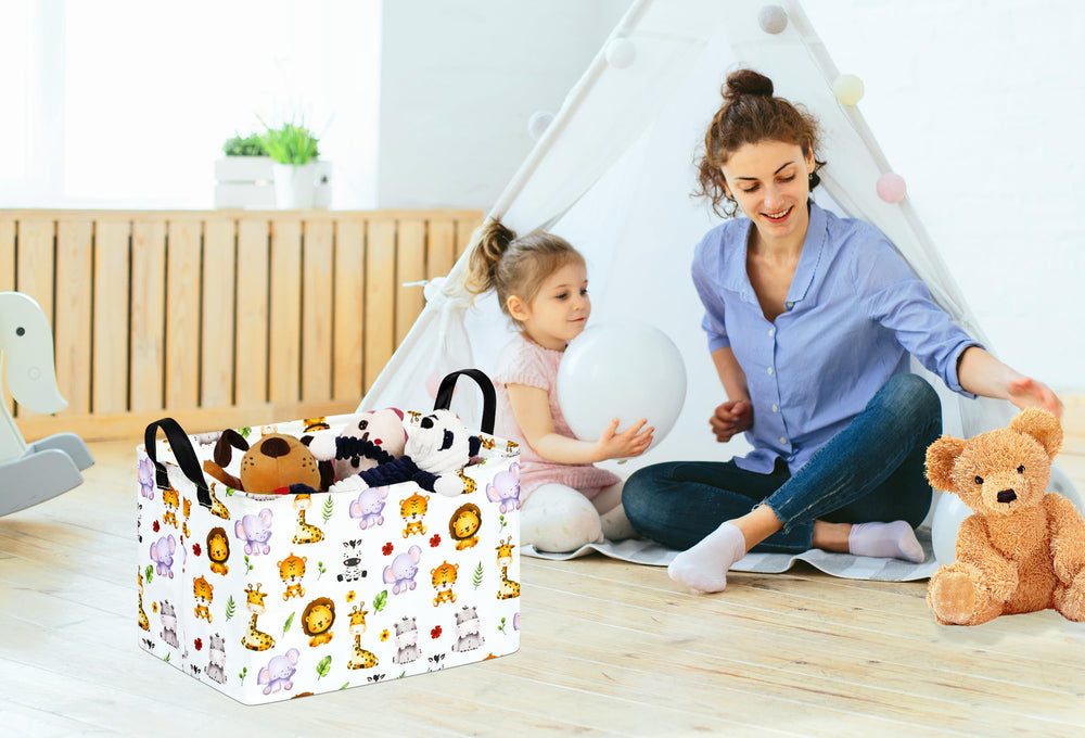 KUNRO Nursery storage bin, rectangular design for compact spaces.