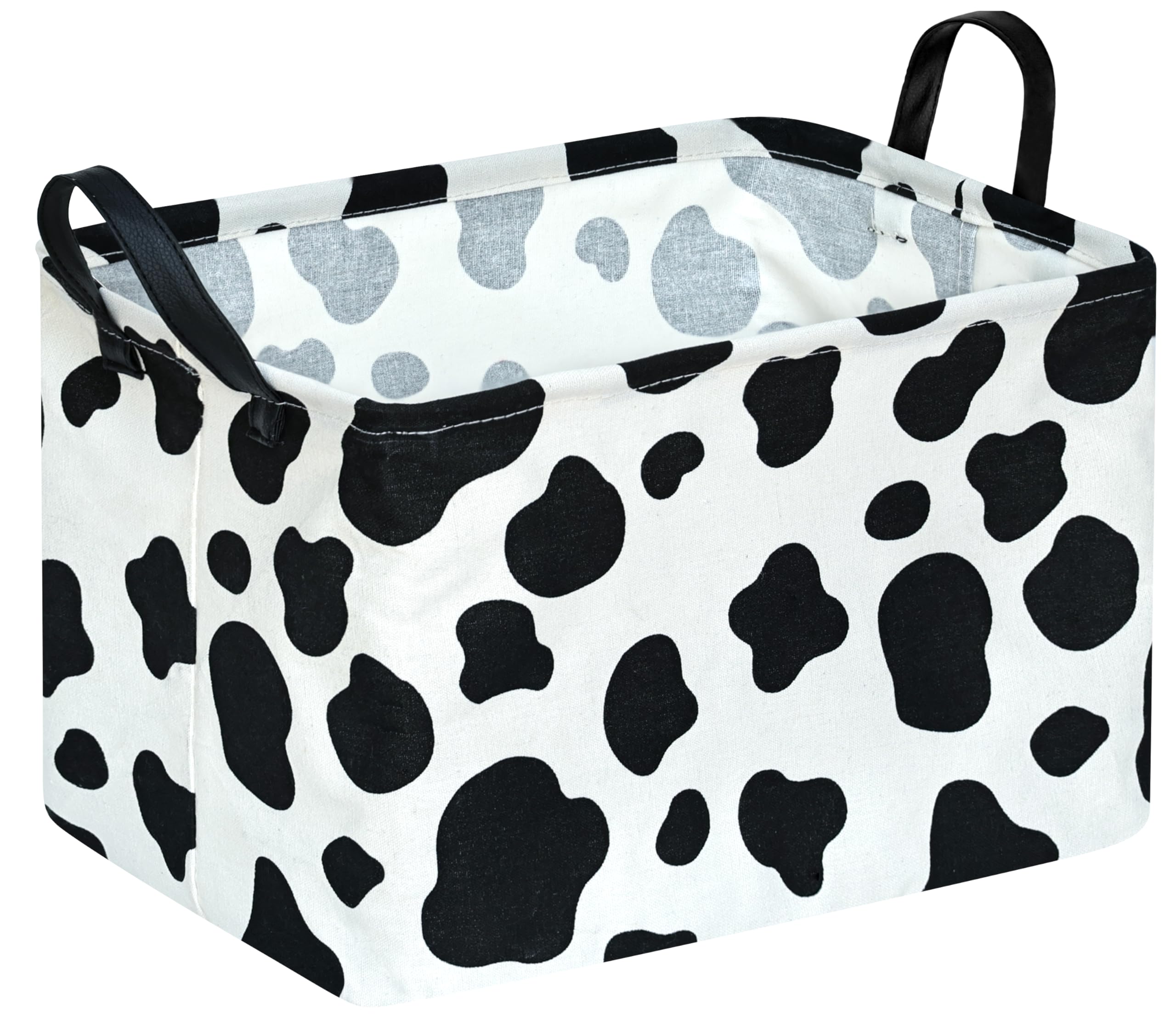 KUNRO rectangle storage basket in cow pattern for stylish organization
