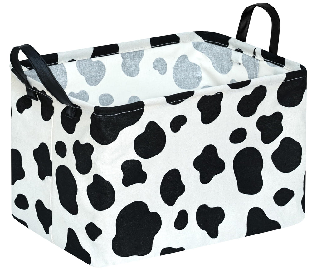 KUNRO rectangle storage basket in cow pattern for stylish organization