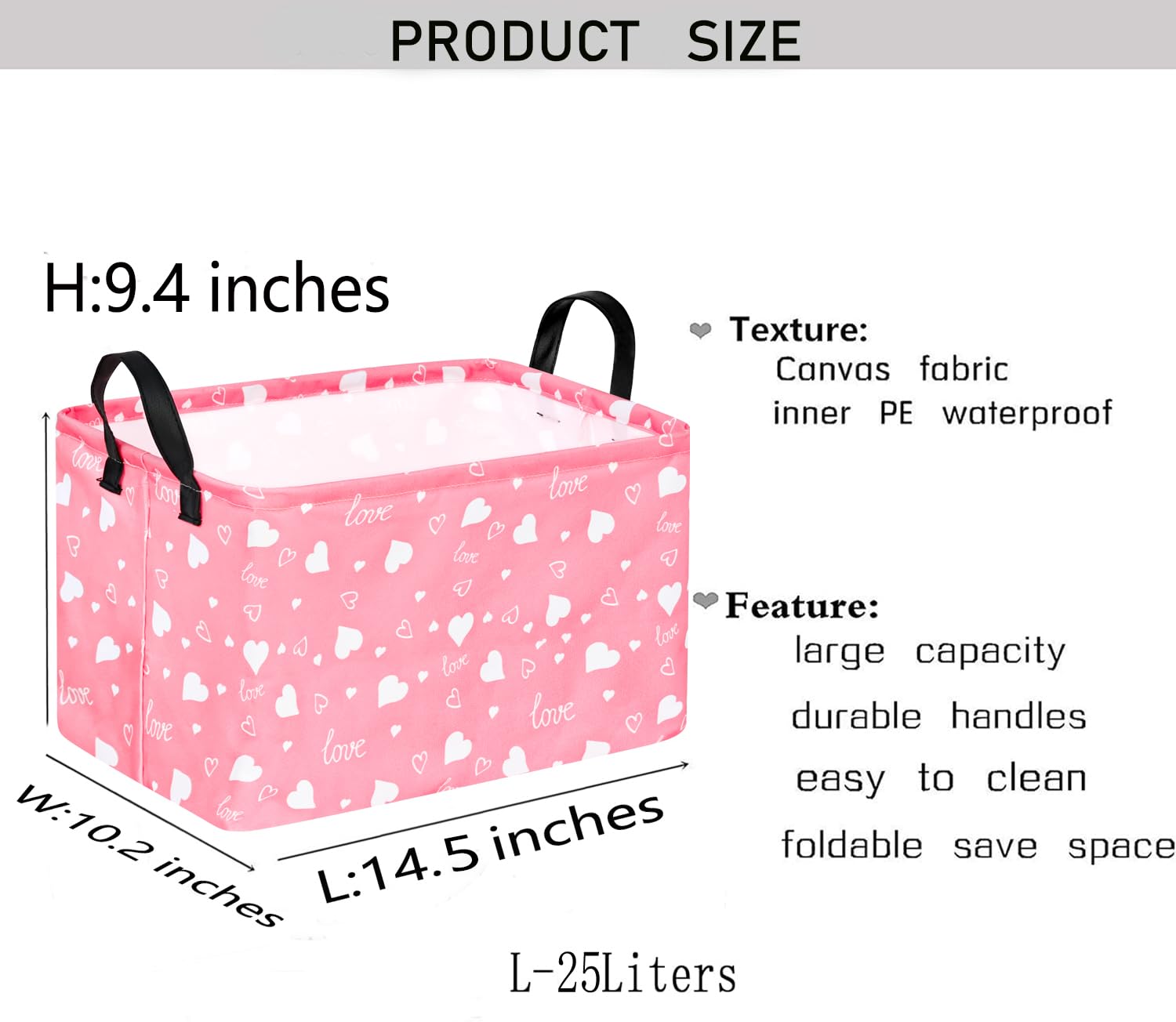 KUNRO rectangular hamper ideal for nursery, bedroom, or playroom storage.