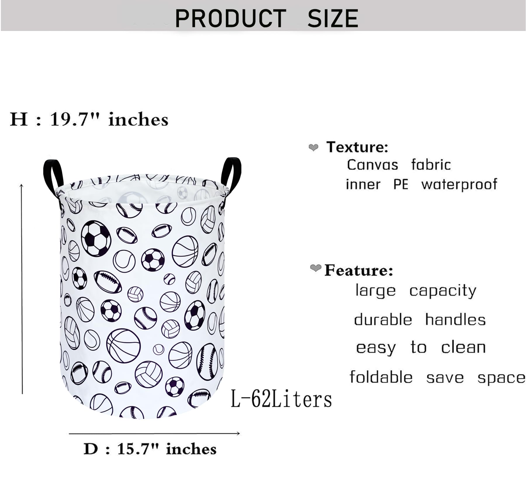KUNRO laundry hamper with sturdy handles for effortless lifting to the laundry room.
