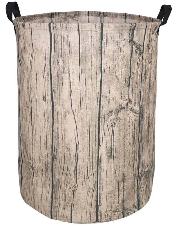 KUNRO round laundry basket with tree-stump top view, ideal nursery storage