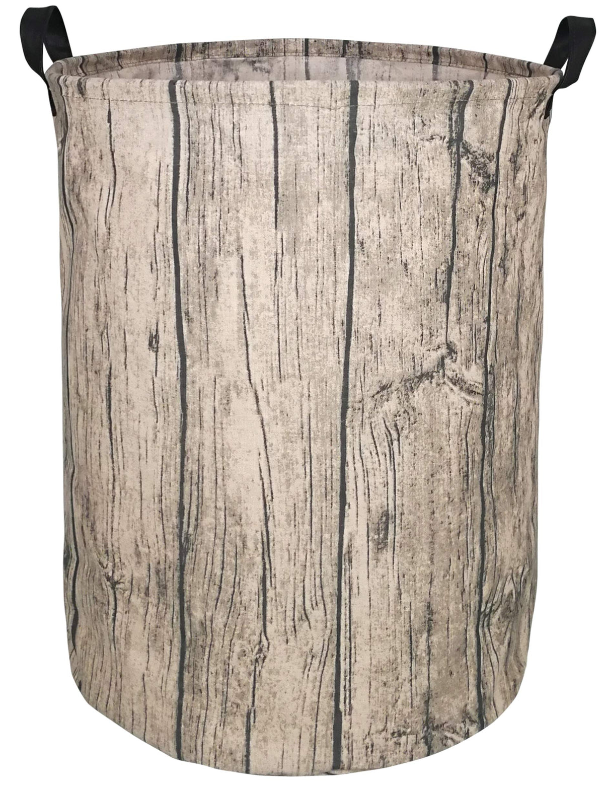 KUNRO round laundry basket with tree-stump top view, ideal nursery storage
