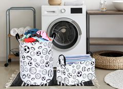 KUNRO round basket with waterproof lining protects clothes during transport.