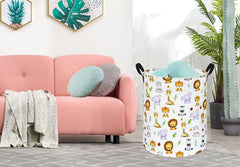 KUNRO Round Tiger Animals clothes bin ideal for toys and laundry