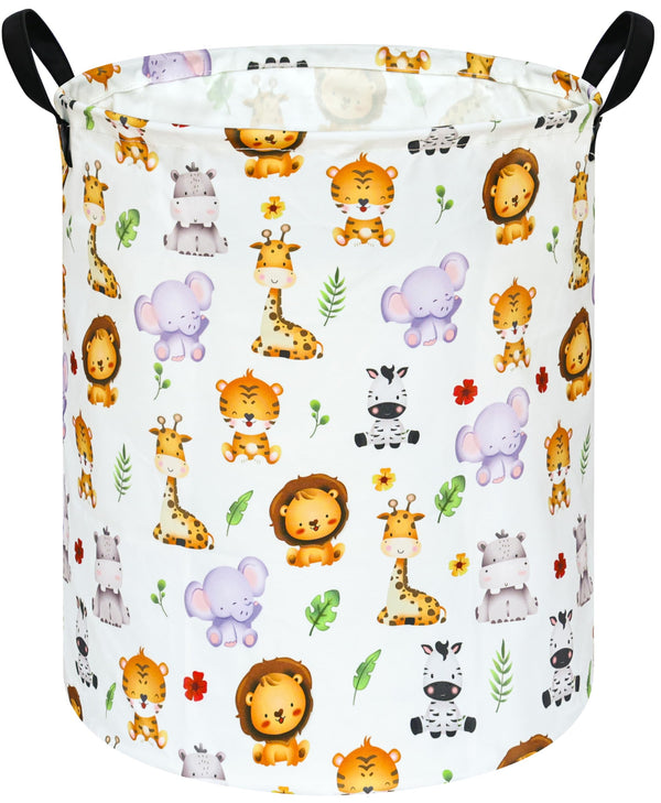KUNRO Round Tiger Animals laundry basket for easy clothes storage