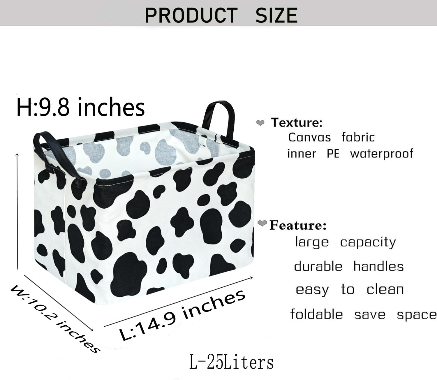 KUNRO storage bin with handles ideal for nursery toy organization