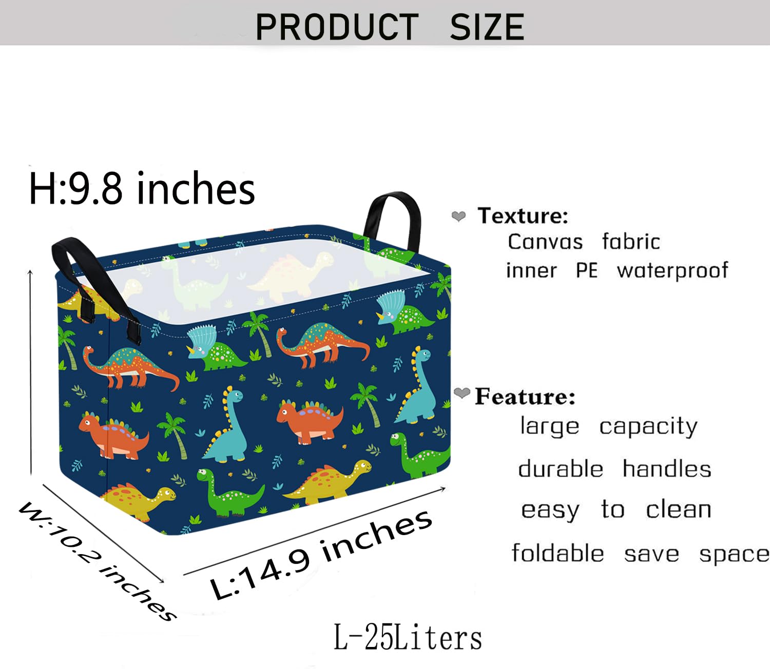 KUNRO toy-bin storage organizer rectangle for tidy playroom organization