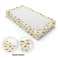 KuphiL10C Bee Flowers nursery decor scene for a stylish changing station