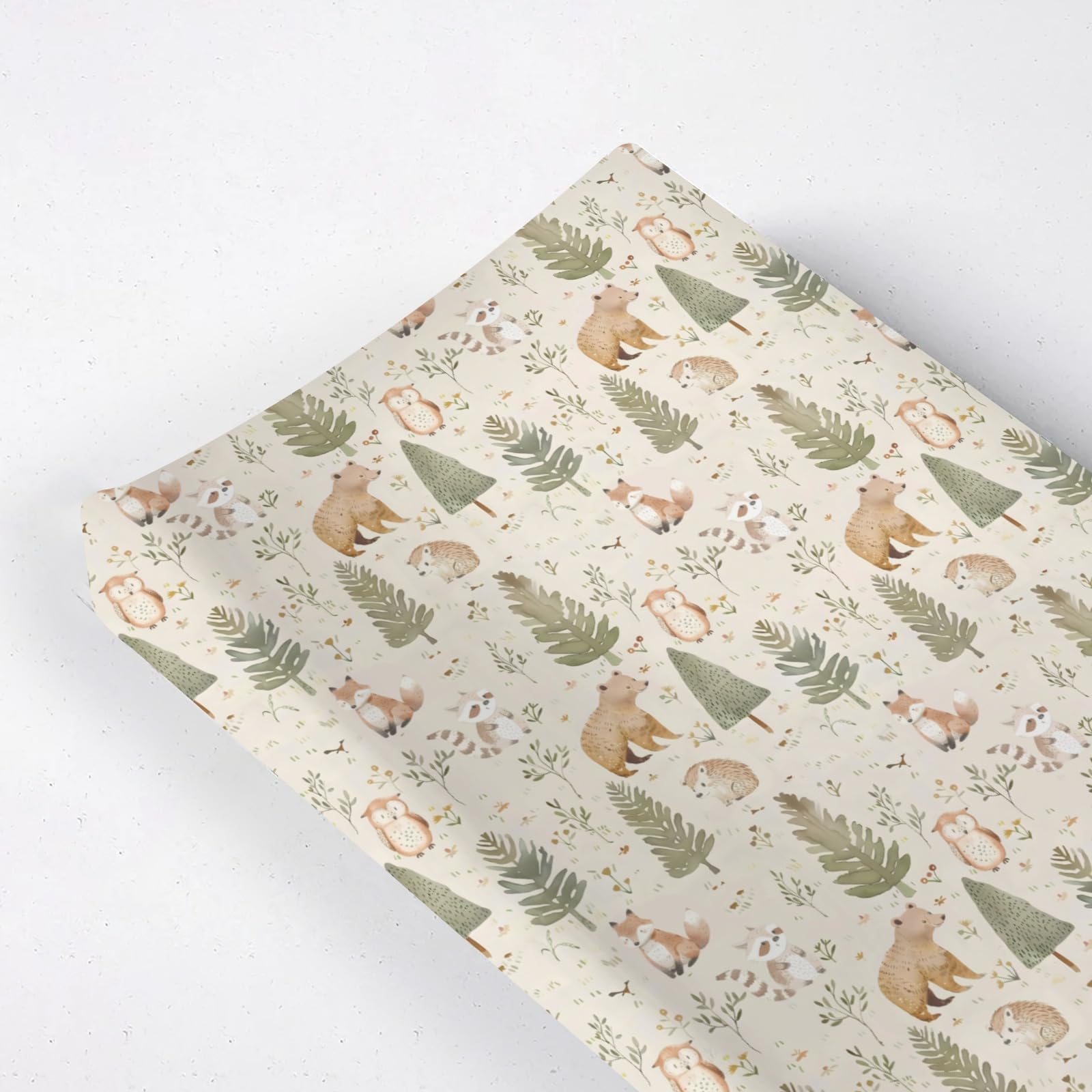 KuphiL10C forest animals pattern changing pad cover, soft and comfy.