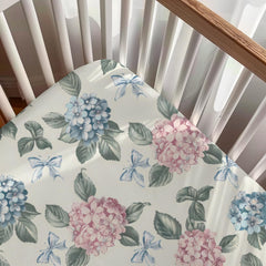 KuphiL10C unisex nursery floral sheet; adds calming style to a shared crib