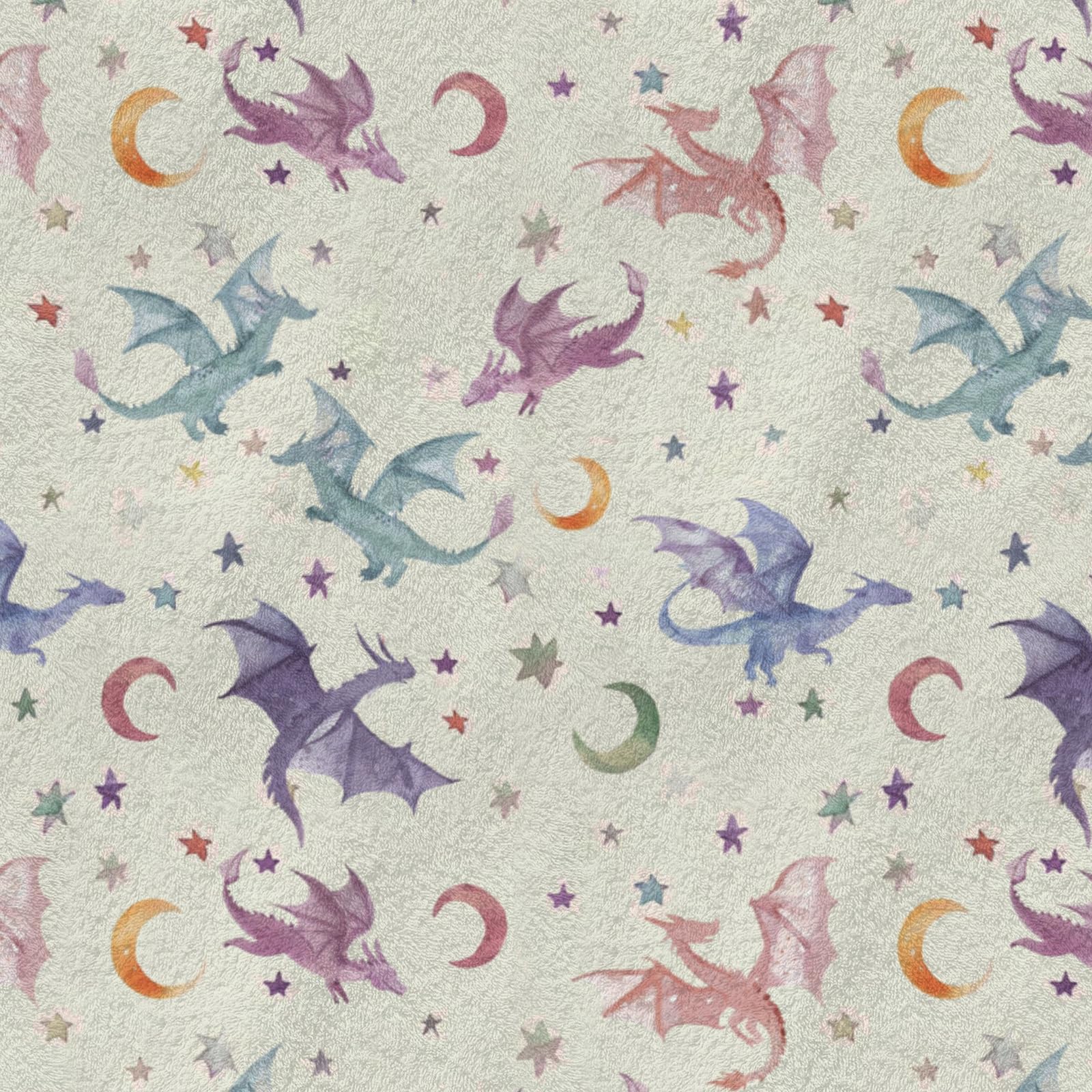 KuphiL10C watercolor dragon pattern blanket adds gentle color to nursery decor.