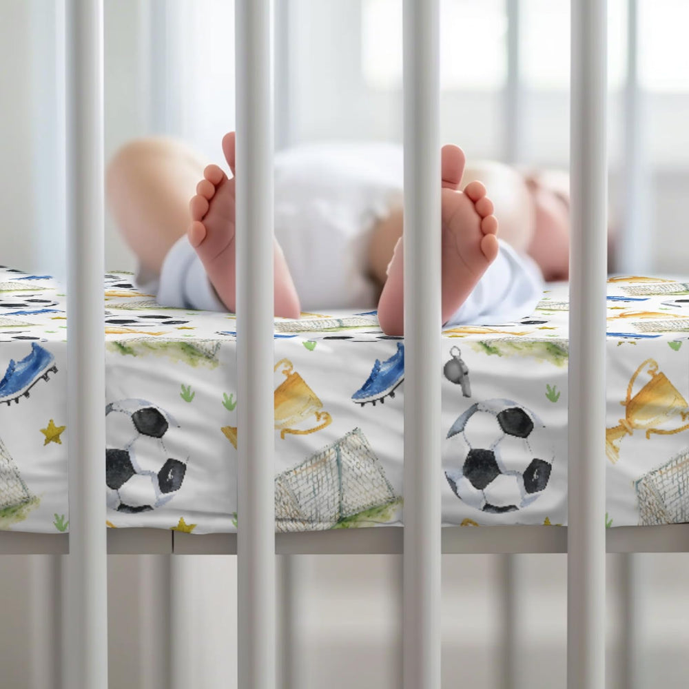 KuphiL10C watercolor pattern crib sheet folded for display