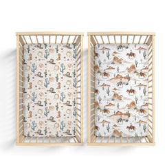 KuphiL10C Western cactus horses crib sheet 2-pack secured for a snug fit in the crib.