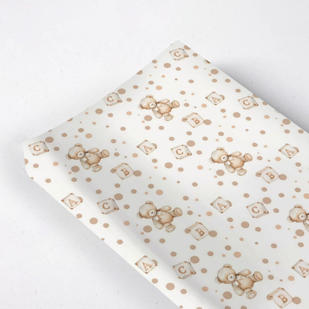 KuphiL10C cartoon forest bears pattern changing pad cover, playful design for baby diaper changes.