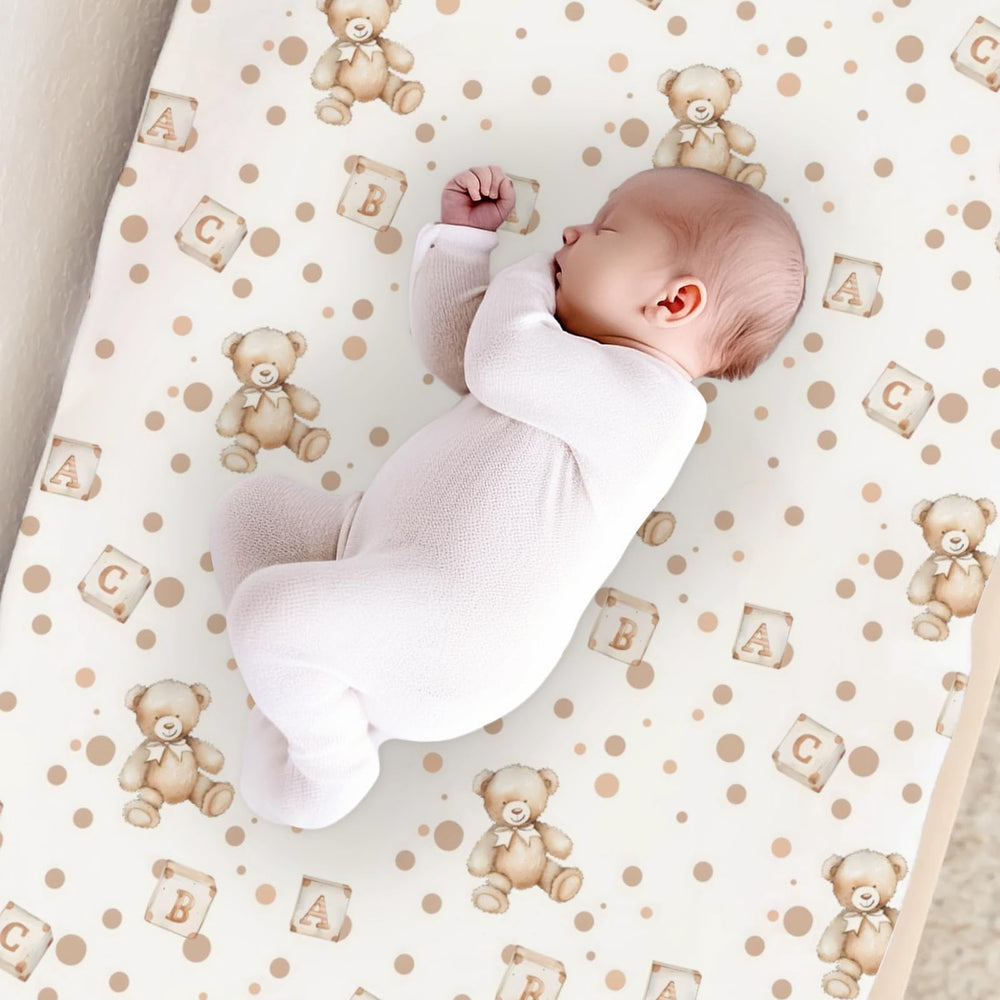 KuphiL10C bear pattern sheet adds gender-neutral charm to the nursery.
